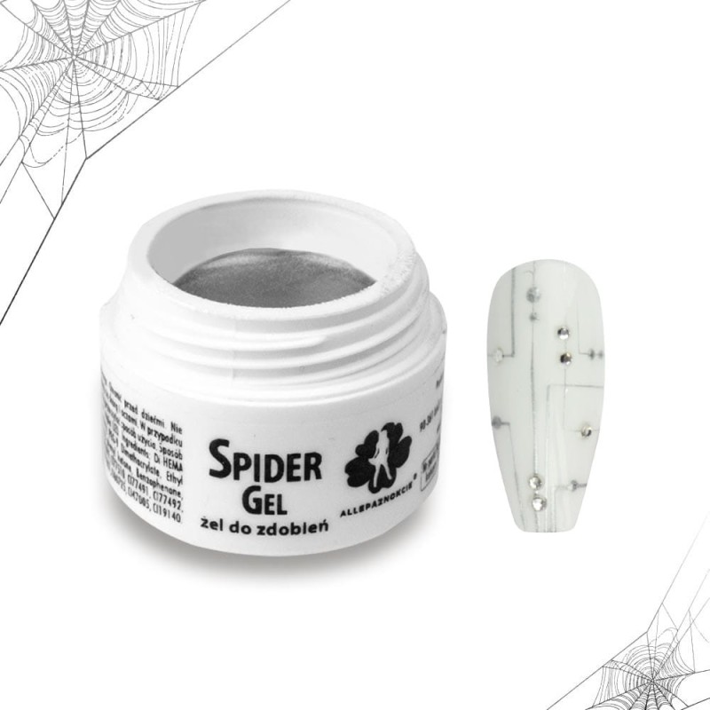 Allepaznokcie Żel Do Zdobień Spider Gel Srebrny Silver 3 Ml