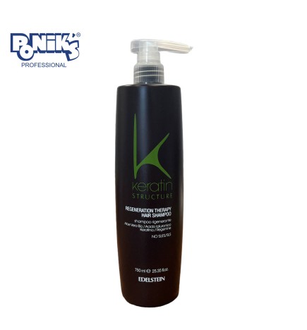 Poniks Edelstein Keratin Structure Regeneracyjny Szampon Do Włosów Bez SLS SLES 750ml