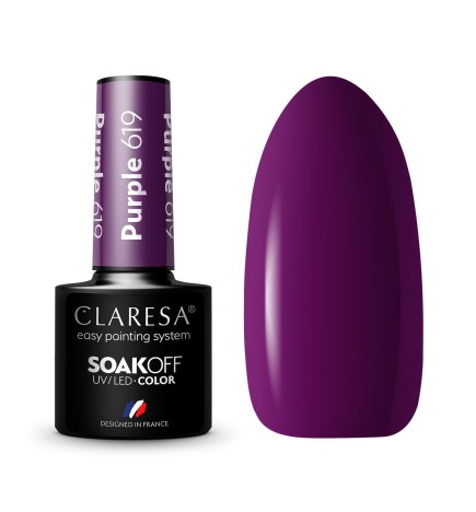 Claresa - Lakier hybrydowy Purple 619 -5g