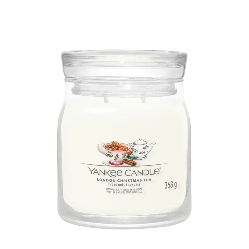 Yankee Candle Świeca Zapachowa Słoik Średni London Christmas Tea