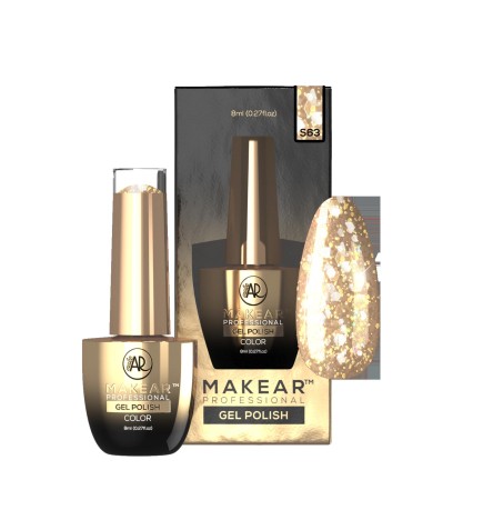 Makear Lakier Hybrydowy S63 Gold Star 8Ml