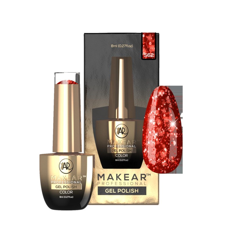 Makear Lakier Hybrydowy S62 Red Star 8Ml