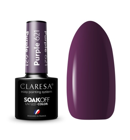 Claresa - Lakier hybrydowy Purple 621 -5g