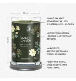 Yankee Candle Duży Tumbler Z Dwoma Knotami Signature Silver Sage & Pine