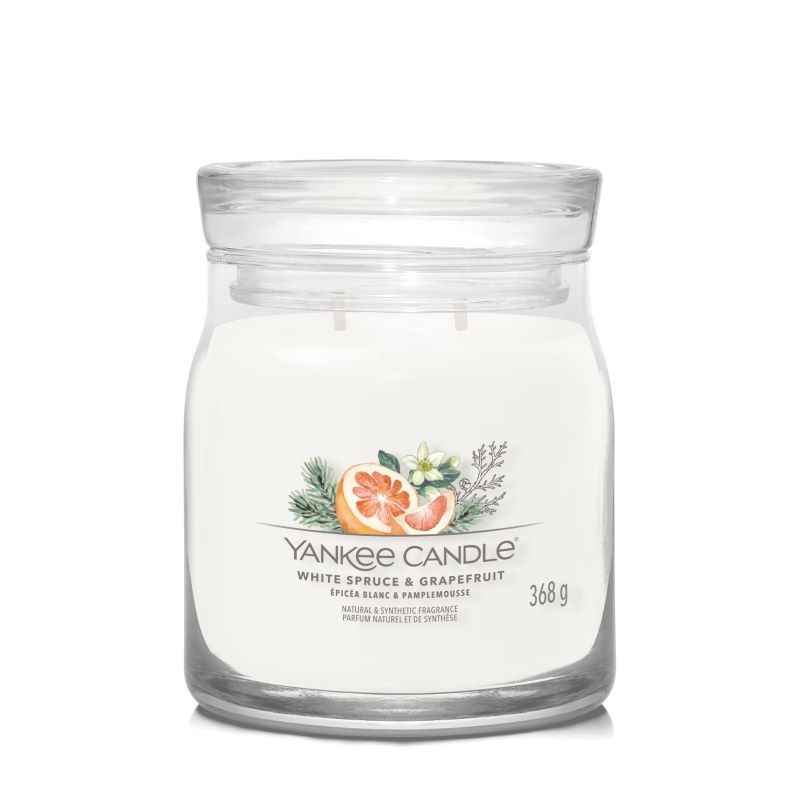 Yankee Candle Świeca Zapachowa Słoik Średni White Spruce & Grapefruit