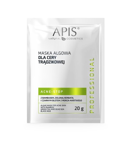 Apis Acne-Stop Maska Algowa Dla Cery Trądzikowej Z Bambusem, Zieloną Herbatą I Czarnym Błotem Z Morza Martwego / 20 G