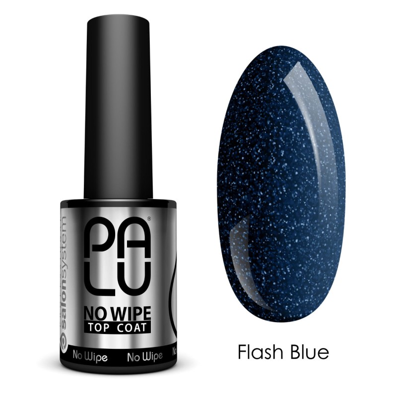 Palu - Top Coat No Wipe Z Brokatem Flash Blue / 11g