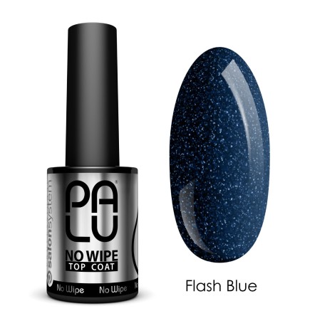 Palu - Top Coat No Wipe Z Brokatem Flash Blue / 11g