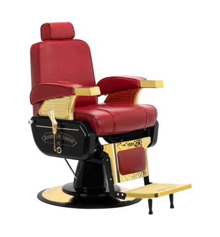 Fotel barberski MT-91021G Czerwony