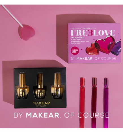 Makear Zestaw Freelove - 3x Lakier Hybrydowy 8ml