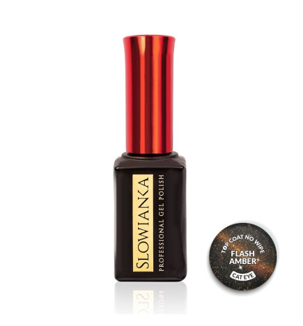 Slowianka - Top Coat No Wipe Flash Cat Eye Amber 10g