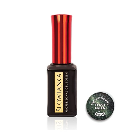 Slowianka - Top Coat No Wipe Flash Cat Eye Green 10g