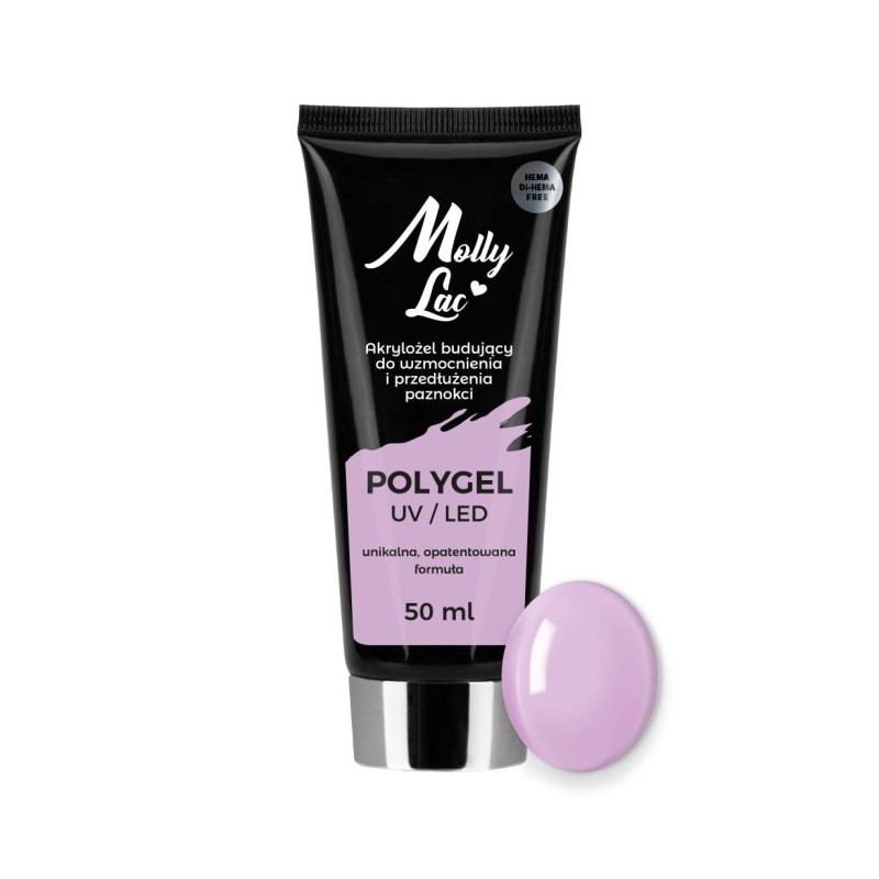 Polygel Akrylożel Mollylac Budujący Hema/Di-Hema Free Wild Orchid 50 Ml Nr 26