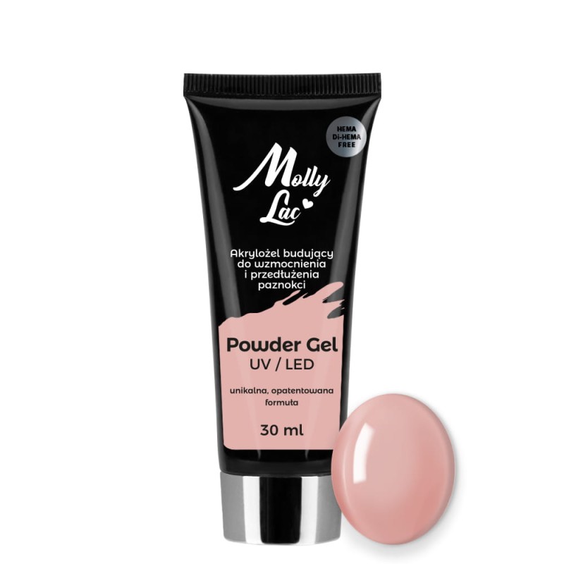 Mollylack Akrylożel Budujący Powder Gel Hema/Di-Hema Free Nude Nr 05 30 ml