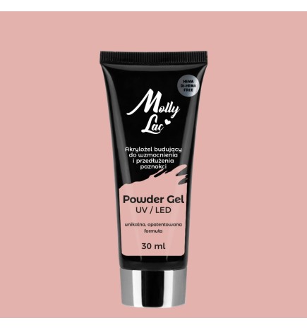 Mollylack Akrylożel Budujący Powder Gel Hema/Di-Hema Free Nude Nr 05 30 ml