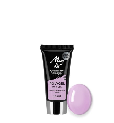 Mollylack Akrylożel Budujący Polygel nr.26 Wild Orchid Hema/Di-Hema Free 15ml