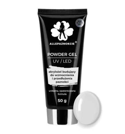 Powder Gel UV LED Akrylożel Budujący Hema/Di-Hema Free Clear 50 G Nr 01