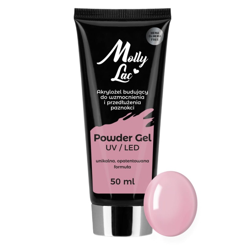 Mollylack Powder Gel Akrylożel Budujący Hema/Di-Hema Free French Pink 50 ml Nr 06